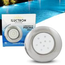 Luminária LED de Piscina 9W corpo de inox 12V 125mm encaixe de 3/4 Branco quente 3000K