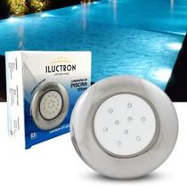 Luminária LED de Piscina 9W Corpo em inox 12V 125mm rosca de 1/2 Branco quente 3000K