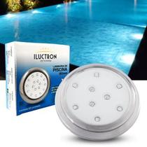 Luminária LED de Piscina 9W Corpo Transparente 12V 80mm rosca de 1/2 LED Azul