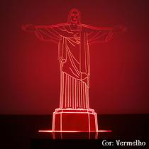 Luminária LED Decoração Mesa Sala Setup Cristo Redentor Rio de Janeiro Cores