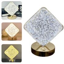 Luminária LED Diamante Controle Touch, Luz Regulável e Carregamento USB LKZD5917 Luminária LED Diamante Controle Touch, Luz Regulável e Carregamento USB LKZD5917