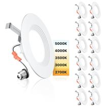 Luminária LED embutida Ensenior 5-6" 9W dimerizável 5 CCT 120V, kit com 12 unidades