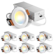 Luminária LED embutida sem recorte Amico 2 pol. 5 CCT dimerizável, kit com 6