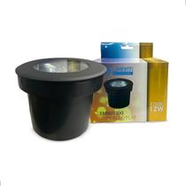 Luminária LED Embutido De Solo Flat Preto 12W 2700K Bivolt IP67 LM2097