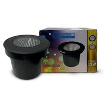 Luminária LED Embutido De Solo Flat Preto Com Grade Anti Ofuscante 12W Bivolt IP67 LM2531