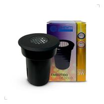 Luminária Led Embutido De Solo Para o Jardim Preto Antiofuscante 3W IP67 Branco Quente Luminatti