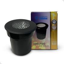 Luminária Led Embutido De Solo Preto Ip67 Externo 6W Bivolt