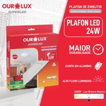 Luminária Led Embutir 24W Bivolt NE4000K Quadrado - Ourolux