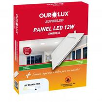 Luminaria LED Embutir Quadrada 12 watts 2700K Branco Morno OUROLUX