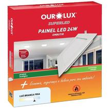 Luminaria LED Embutir Quadrada 24 watts Bivolt 2700K Branco Morno OUROLUX Luminaria LED Embutir Quadrada 24 watts Bivolt 2700K Branco Morno OUROLUX