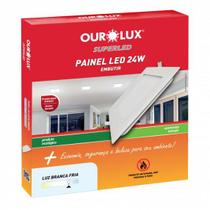 Luminaria LED Embutir Quadrada 24 watts Bivolt 6500K Branco Frio OUROLUX