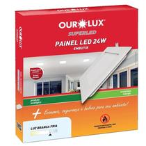 Luminaria LED Embutir Quadrada 24 watts Bivolt 6500K Branco Frio OUROLUX Luminaria LED Embutir Quadrada 24 watts Bivolt 6500K Branco Frio OUROLUX