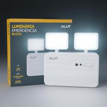 Luminaria Led Emergencia Bloco 12w 6000K Branco Frio Bivolt Branco Cod:ALUT000802 Alut By Avant