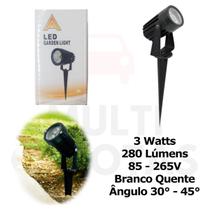 Luminária LED Espeto Jardim Luz Quente 3W Bivolt