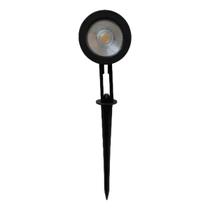 Luminária led espeto jardim spotlight spike 3w 3000k bivolt preto branco-quente