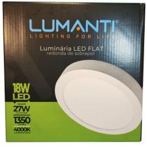 Luminária Led Flat Redonda de Sobrepor 18W