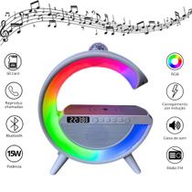 Luminária LED G 15W RGB Bluetooth Speaker Indução USB SD Card 5V