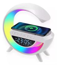 Luminária Led G Speaker Relógio Caixa Som Bluetooth Carreg