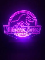 Luminária Led, Jurassic Park, 16 Cores+controle, Decoração, Abajur - Avelar Criações