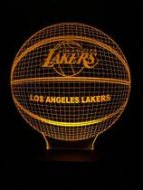 Luminária Led, Los Angeles Lakers, Time, Basquete, Decoração, Jogo, 16 cores