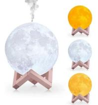 Luminária Led Lua Cheia Umidificador Aromatizador Difusor 3D Luminária Led Lua Cheia Umidificador Aromatizador Difusor 3D