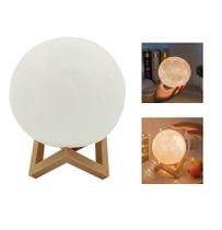 Luminária Led Luz Noturna Abajur Lua Cheia 3D C/ Bat Inclusa