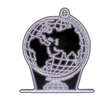 Luminaria LED - Mapa Mundi 3D