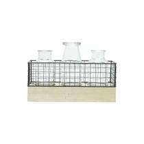 Luminaria Led MDF/Metal/Vidro Cage Preta 23,5 x 8,5 x 10,5cm Luminaria Led MDF/Metal/Vidro Cage Preta 23,5 x 8,5 x 10,5cm