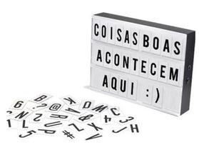 Luminária Led Mensagens Light Box Tamanho A4 Usb 96 Letras