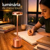 Luminária LED Mesa Recarregável Sem Fio 3 Tons Luz Toque Dimerizável Ideal Quarto Escritório Luminária LED Mesa Recarregável Sem Fio 3 Tons Luz Toque Dimerizável Ideal Quarto Escritório