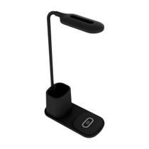 Luminária LED Multilaser - USB-C - Carregador por indução integrado - Porta canetas - Preta - CB171 Luminária LED Multilaser - USB-C - Carregador por indução integrado - Porta canetas - Preta - CB171