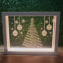 Luminária Led Natal Porta Retrato Abajur Quadro Usb