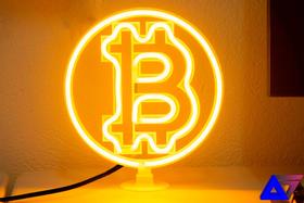 Luminária Led neon - Bitcoin - com 3 efeitos de luz - Alpha7 neon