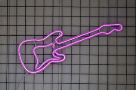 Luminária Led neon - Guitarra - com 3 efeitos de luz