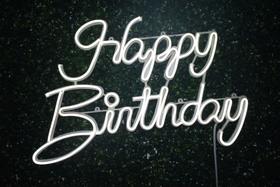 Luminária led neon - Happy Birthday - com 3 efeitos de luz