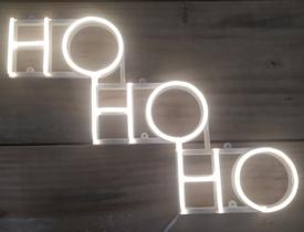 Luminária Led neon - Letreiro HO HO HO - Natal - Papai Noel - com 3 efeitos de luz