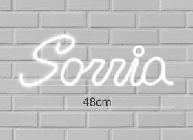 Luminária Led neon - Letreiro Sorria - com 3 efeitos de luz