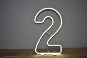 Luminária Led neon - Número 2 - com 3 efeitos de luz