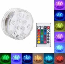 Luminária Led Piscina Controle Remoto Rgb Pilha Ventosa Cor - Mr Vendas