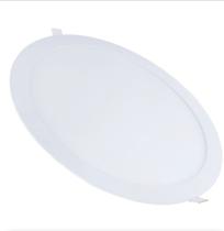 Luminária Led Plafon 24w Redondo de Embutir Branca Quente 3500k Bivolt Slim Gesso Teto 30cmX 30cm