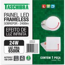 Luminaria Led Plafon Taschibra Frameless Borda Infinita Externo Quadrado 24W 6500K 17Cm