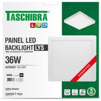 Luminaria Led Plafon Taschibra Lys Externo Quadrado 36W 3000K 40Cm