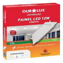 Luminaria LED Quadrada Embutir 12 watts 6500K Branco Frio - OUROLUX Luminaria LED Quadrada Embutir 12 watts 6500K Branco Frio - OUROLUX