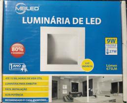 Luminaria Led Quadrada Embutir Luz Indireta 9w 6500k 2 Peças Luminaria Led Quadrada Embutir Luz Indireta 9w 6500k 2 Peças