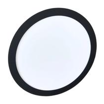 Luminária LED Redonda 12W Embutir Branco/Preto 20h Vida Útil