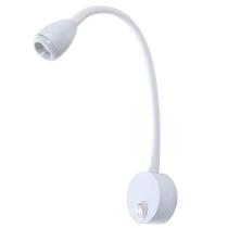 Luminaria Led Regulavel Leitura Cabeceira 3W Branco Ali28