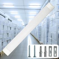 Luminária LED Retangular Bivolt Sala Escritorio Branco Frio