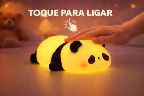 Luminária LED Silicone Panda ou Cachorro com Sensor Touch 5 Cores