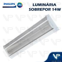 Luminaria led sobrepor 60cm philips 14w 6500k(branco frio)bivolt sm060
