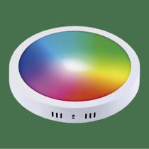 Luminária Led Sobrepor Inteligente Redondo WI-FI 18W RGB+W